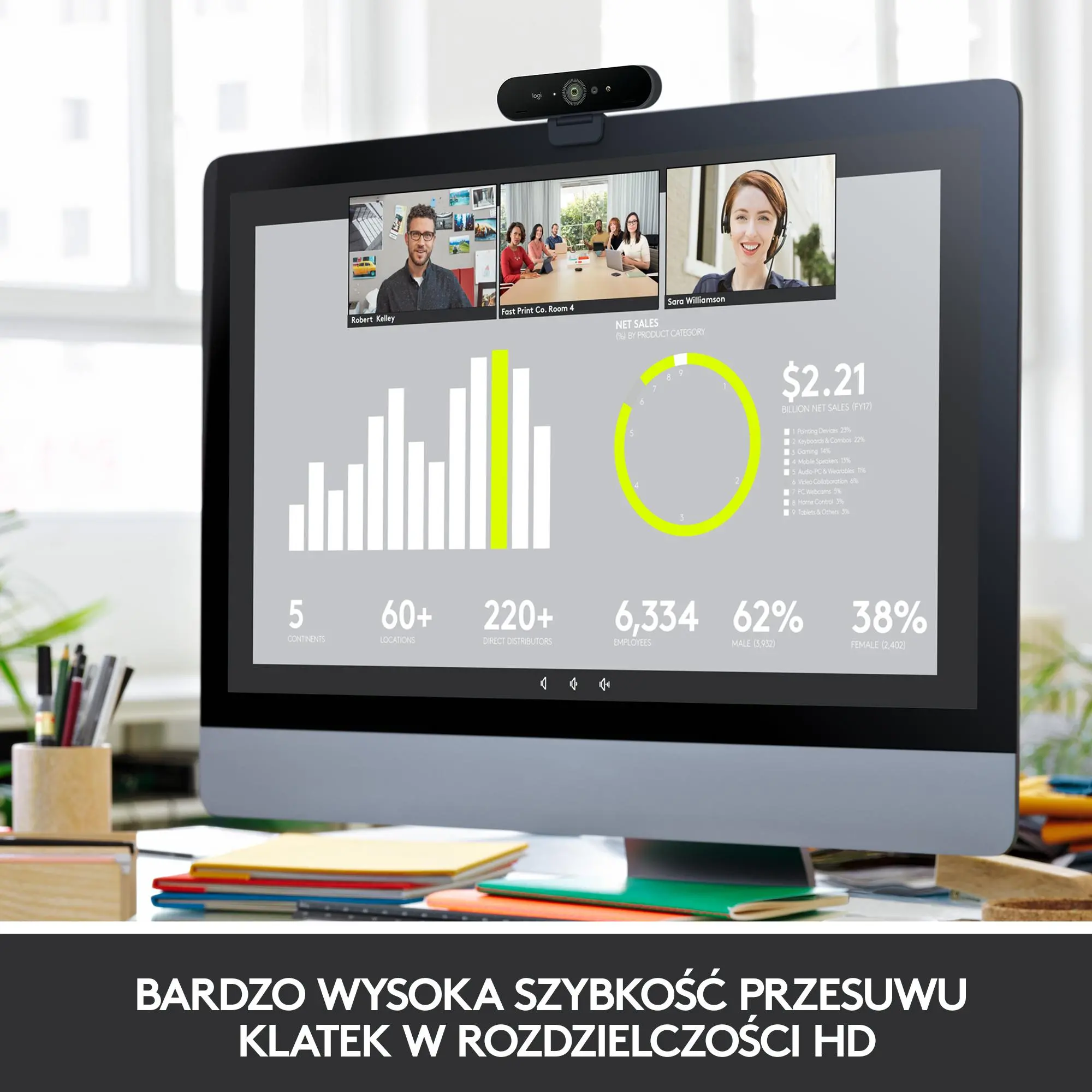 Kamera internetowa Logitech BRIO 4K Stream Edition Czarny