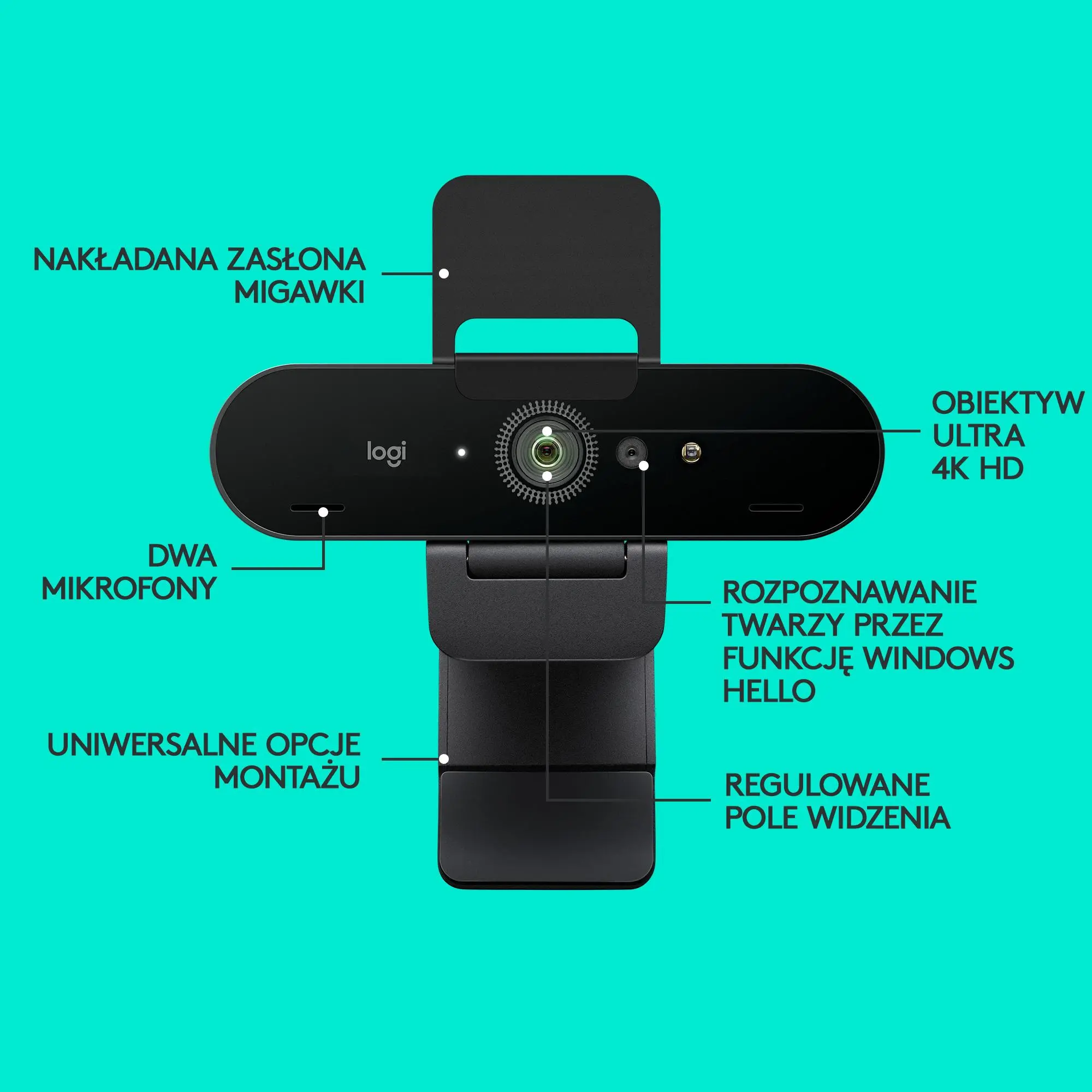 Kamera internetowa Logitech BRIO 4K Stream Edition Czarny