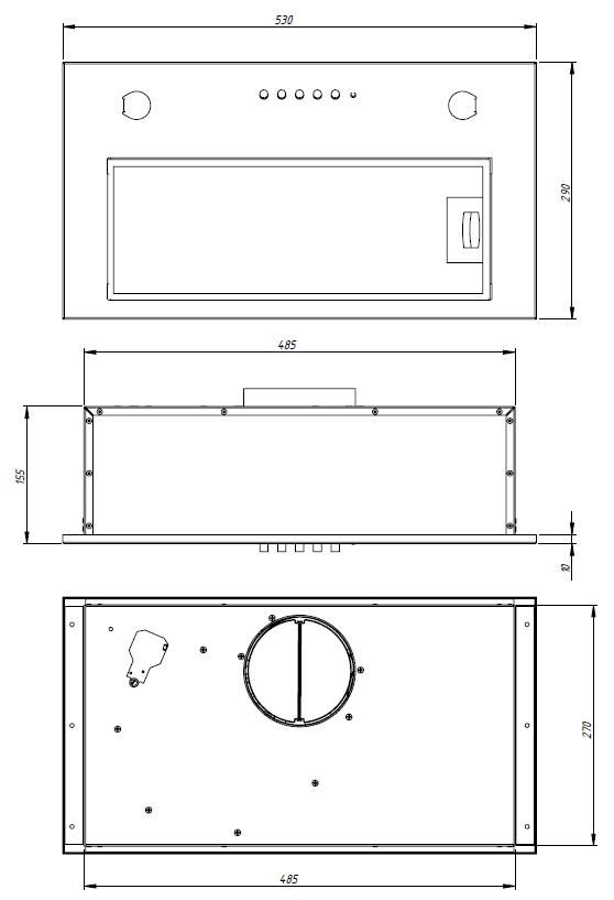 Okap Akpo WK-7 Micra (inox) - 43cm