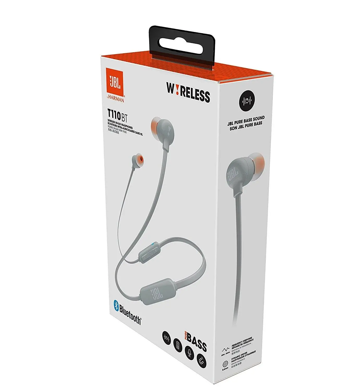 Słuchawki bezprzewodowe JBL T110BT Dokanałowe Bluetooth 4.0 Szary