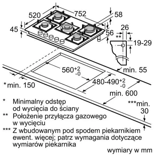 Płyta gazowa Siemens iQ500 EP7A6QB90 75,2cm
