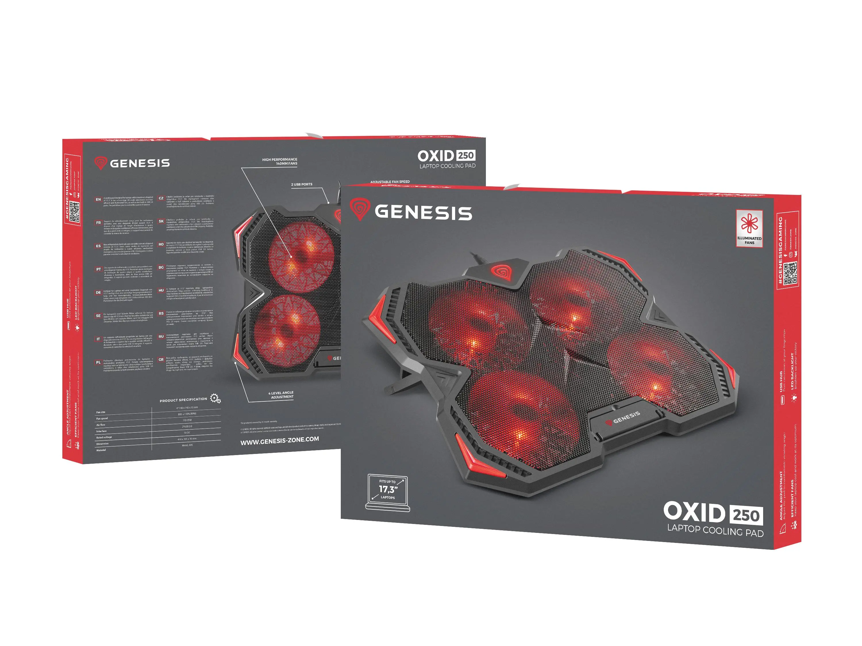 Podstawka chłodząca Genesis Oxid 250 Czarny