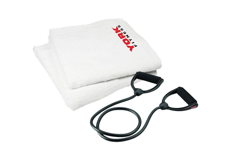 York Fitness ZESTAW GUMA DO ĆW. + RĘCZNIK