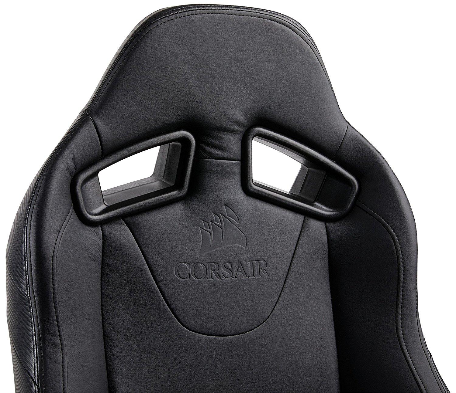 Fotel Corsair T2 Road Warrior - gamingowy - czarny - skóra ECO - do 136kg