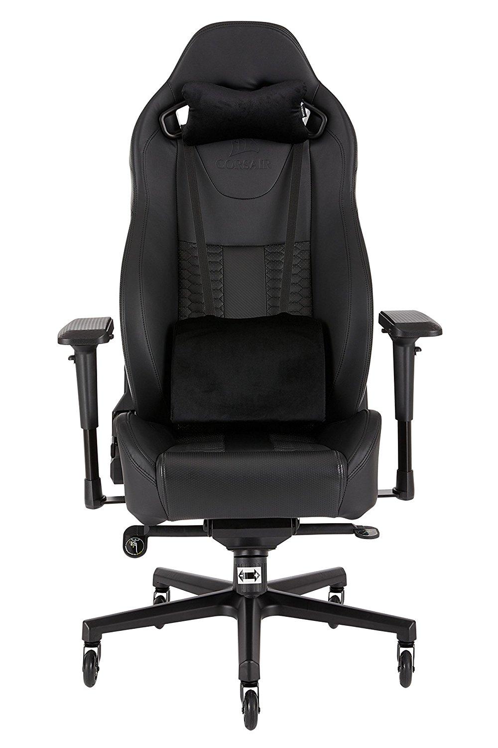 Fotel Corsair T2 Road Warrior - gamingowy - czarny - skóra ECO - do 136kg