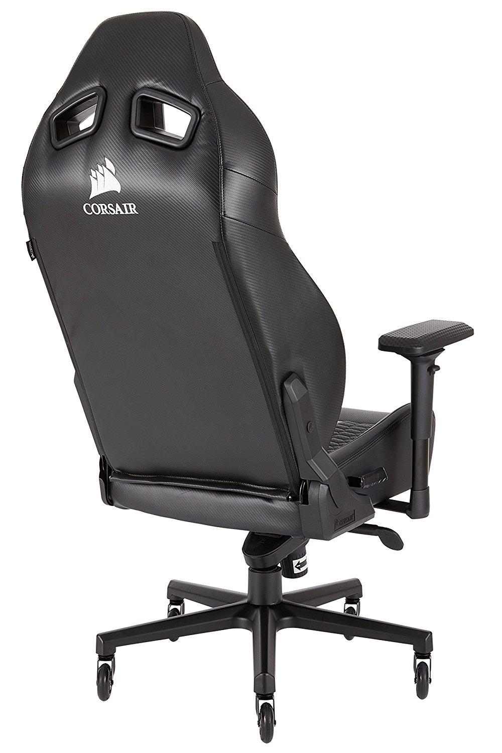 Fotel Corsair T2 Road Warrior - gamingowy - czarny - skóra ECO - do 136kg