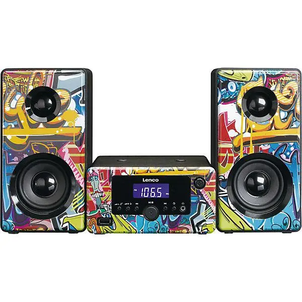 Wieża Lenco MC-020 10W Radio FM Wielokolorowy