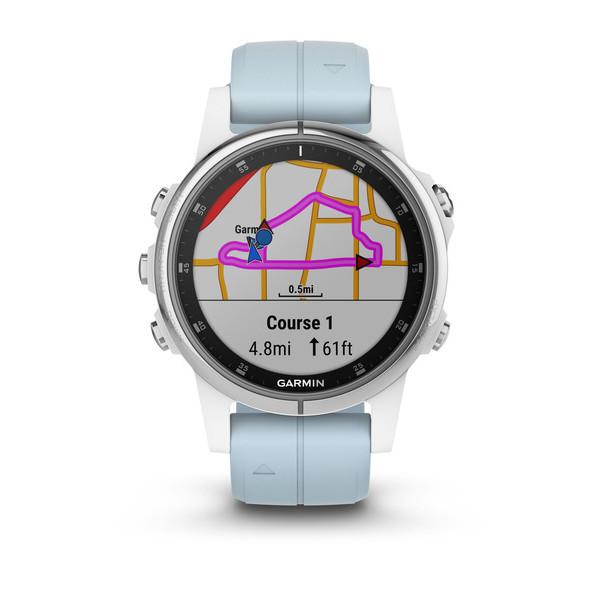 Zegarek sportowy Garmin Fenix 5S Plus Biały z piankowym paskiem