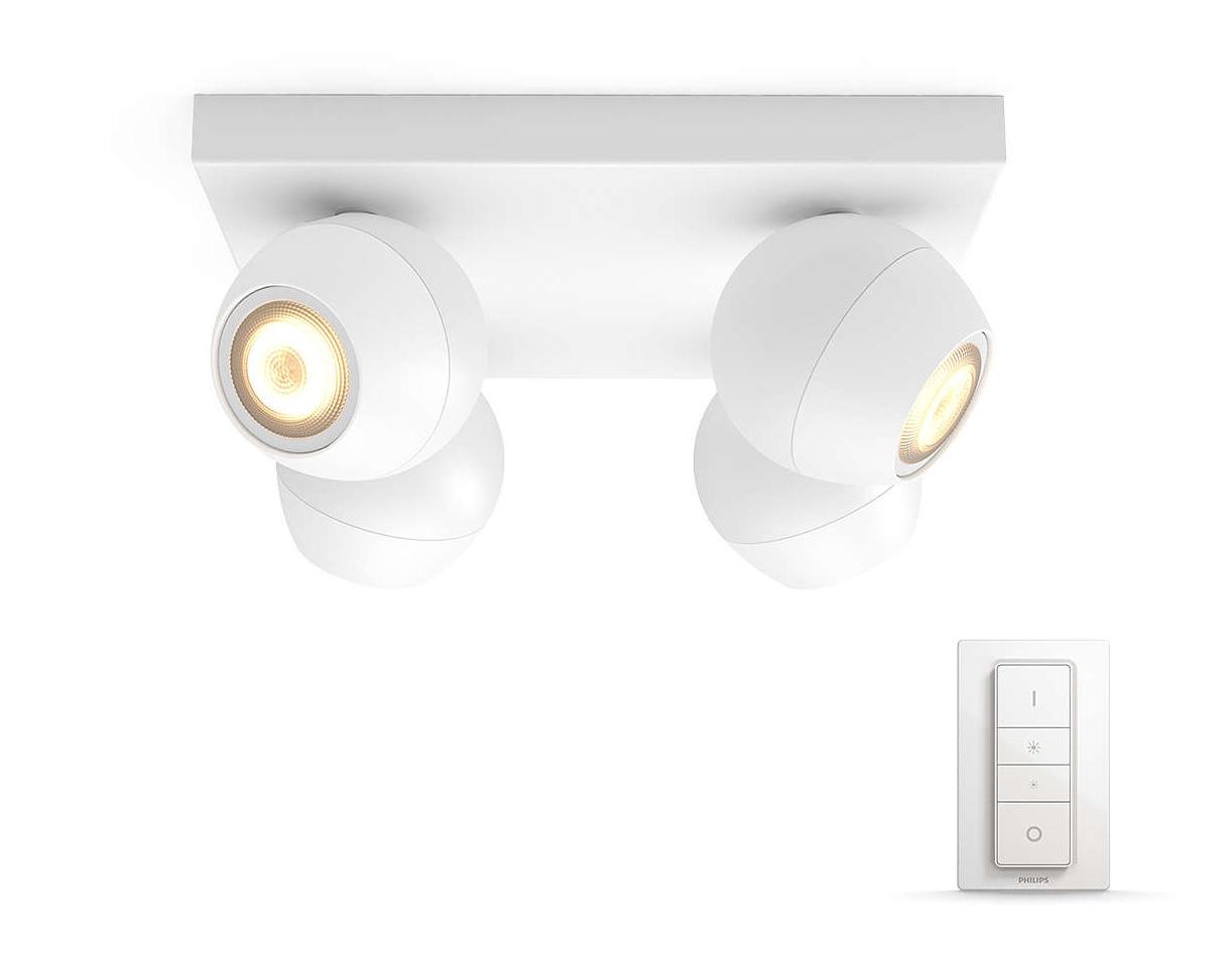 Oświetlenie punktowe Philips Buckram Hue Plate/Spiral White 50474/31/P7