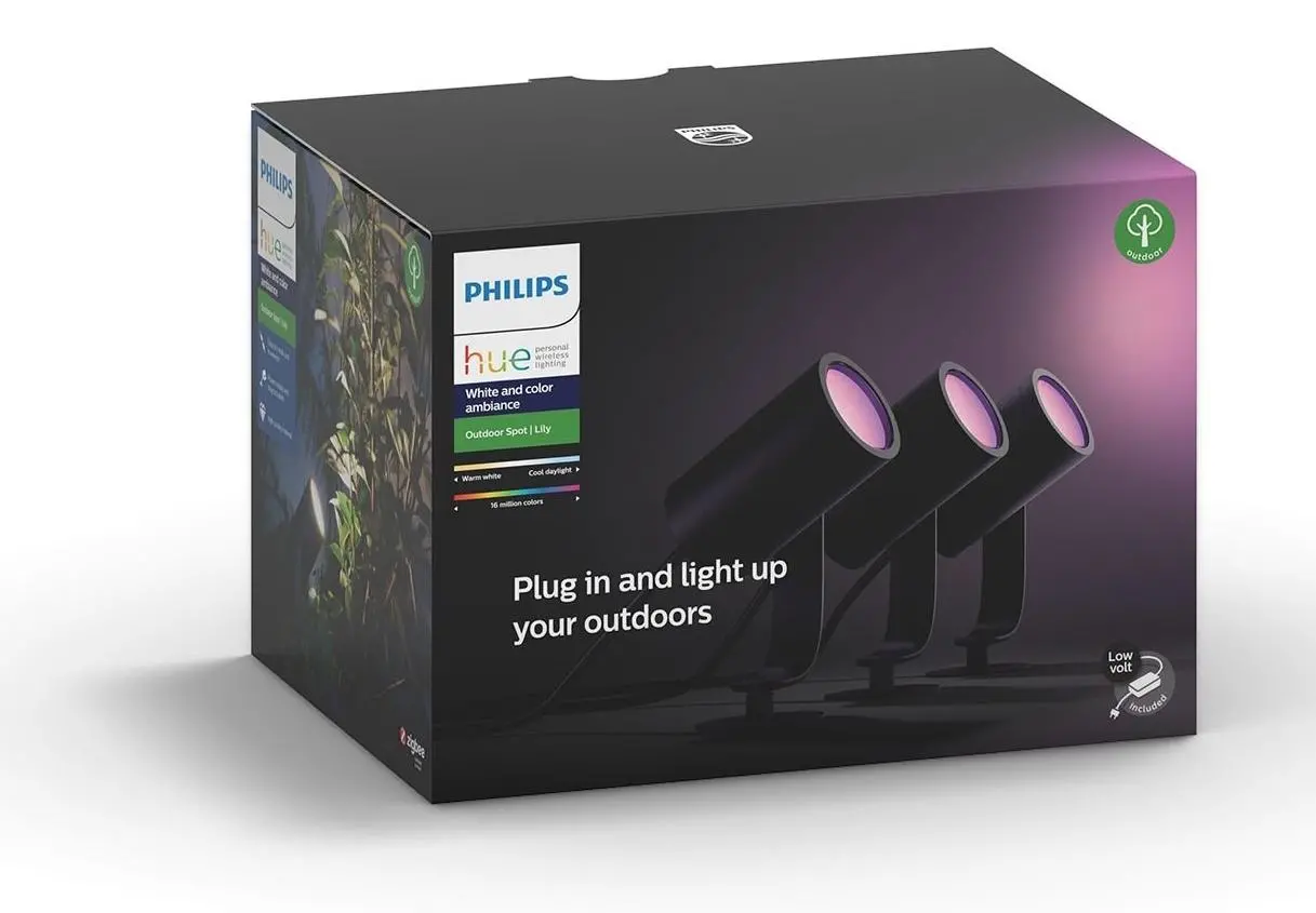 Reflektor ogrodowy Philips Lily Hue Spike Black 17414/30/P7