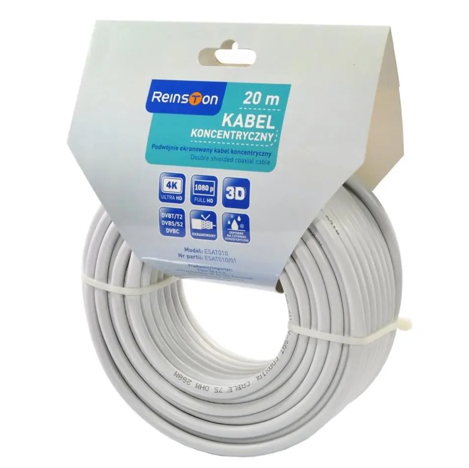 Kabel koncentryczny Reinston ESAT010 20m Biały