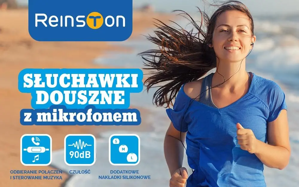 Słuchawki przewodowe Reinston EZS007 Dokanałowe Mikrofon Niebieski