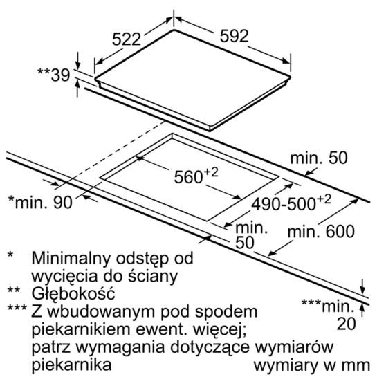 Płyta ceramiczna Bosch Serie 4 PKE611B17E 59,2cm