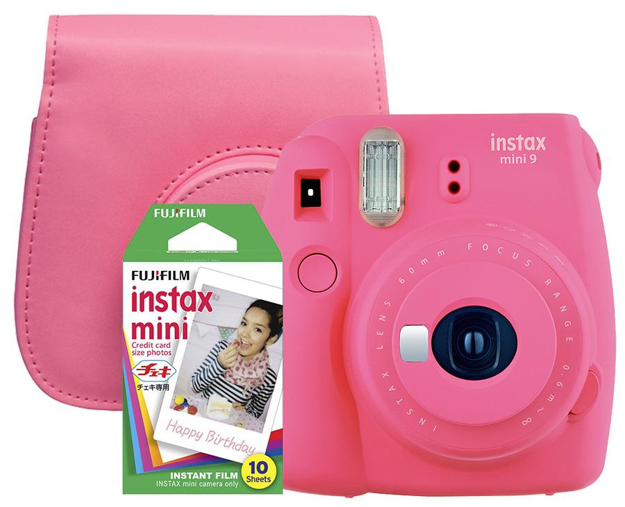 Aparat Fujifilm Instax mini 9 + etui + wkład Instax mini 10 Różowy