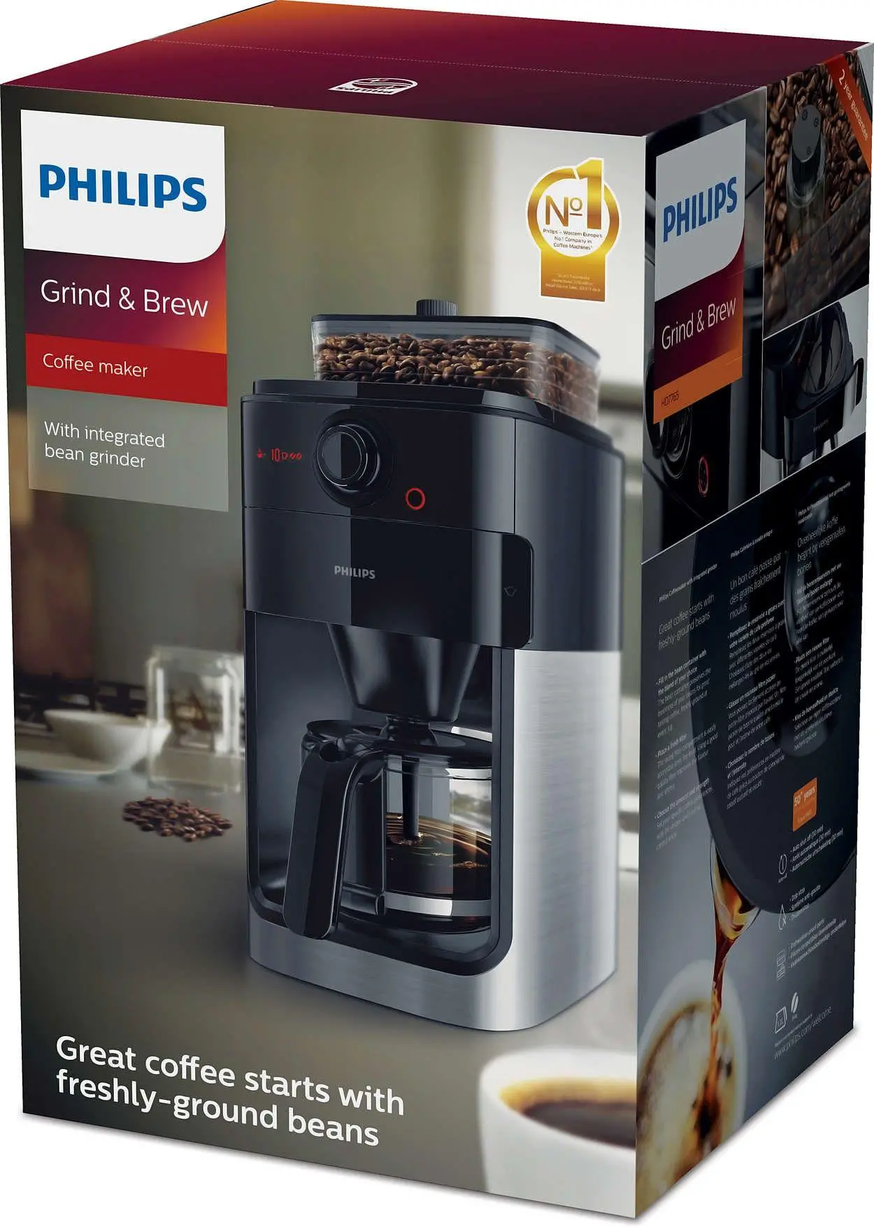 Ekspres Philips Grind & Brew HD7767/00 Młynek żarnowy