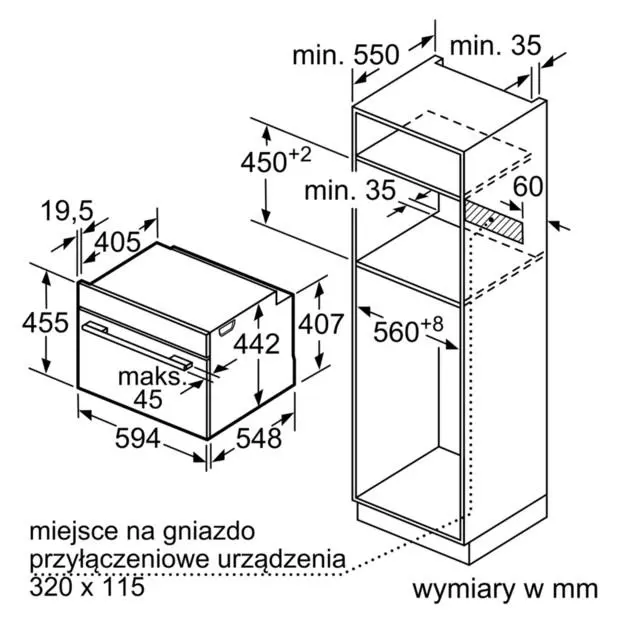 Piekarnik elektryczny parowy Bosch Serie 8 CSG656BS2 Termoobieg Srebrno-czarny