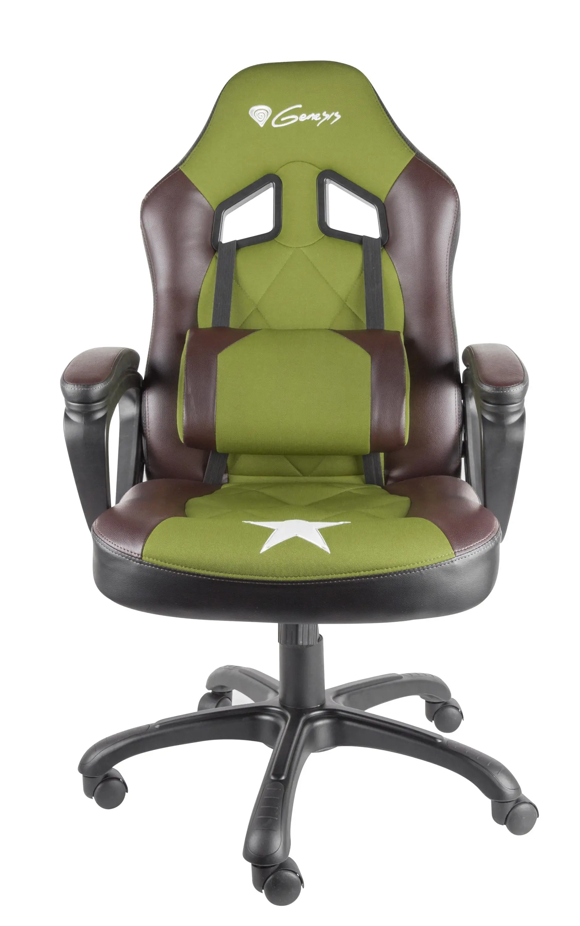 Fotel Genesis Nitro 330 Military Limited Edition Gamingowy do 120kg Tkanina Skóra ECO Zielony