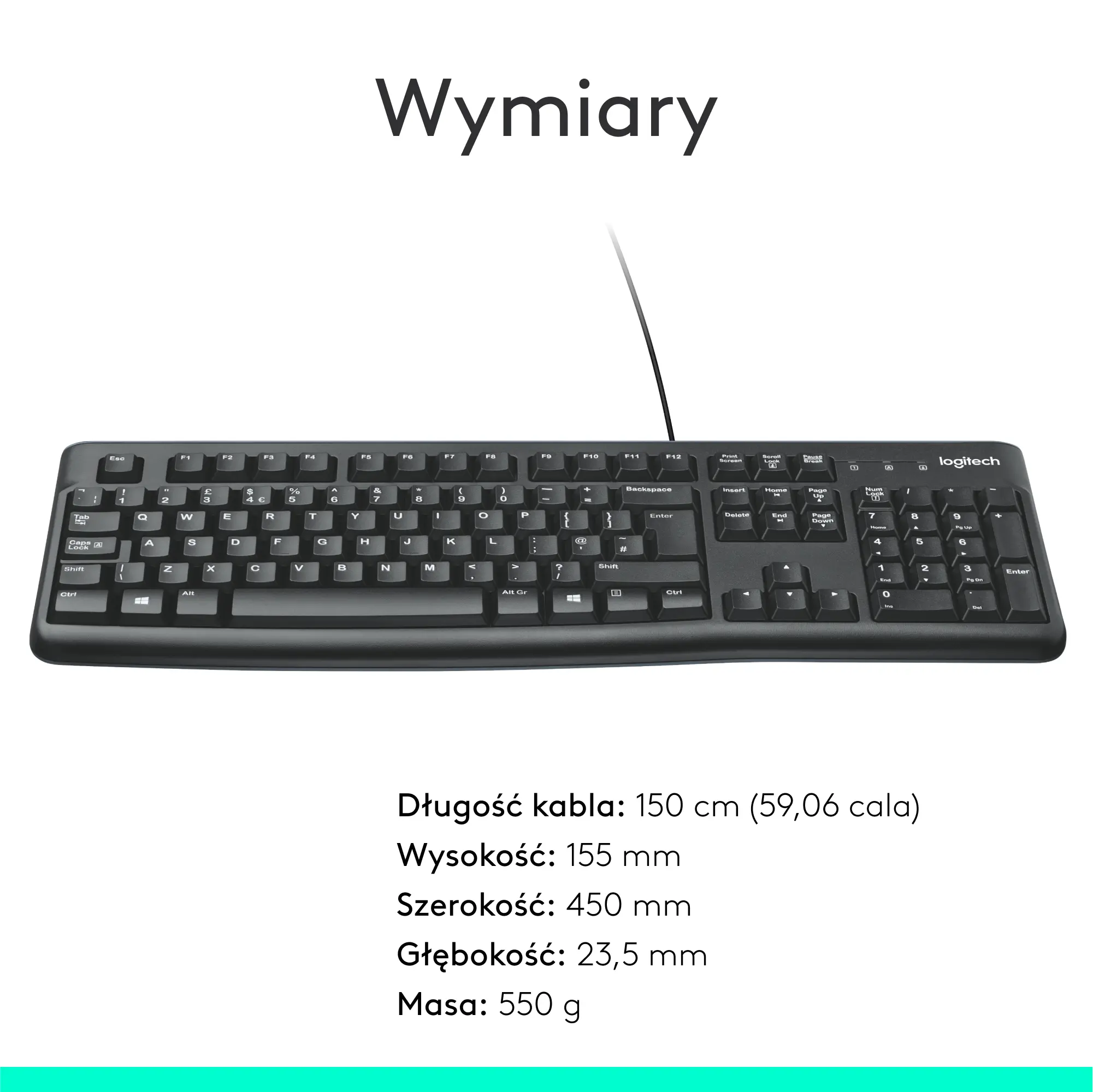 Klawiatura membranowa Logitech K120 Czarny