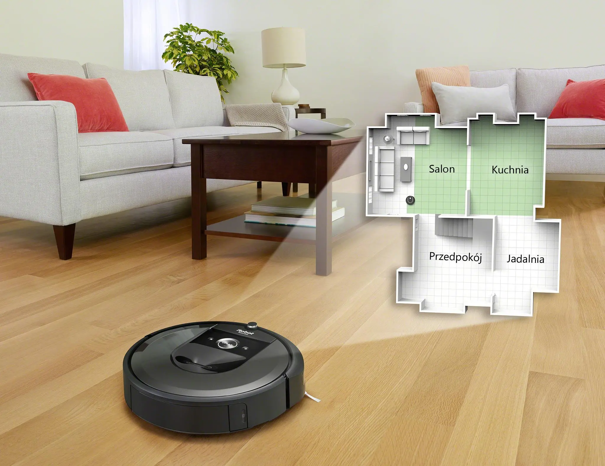 Robot sprzątający iRobot Roomba i7 Tworzenie mapy pomieszczenia 68dB