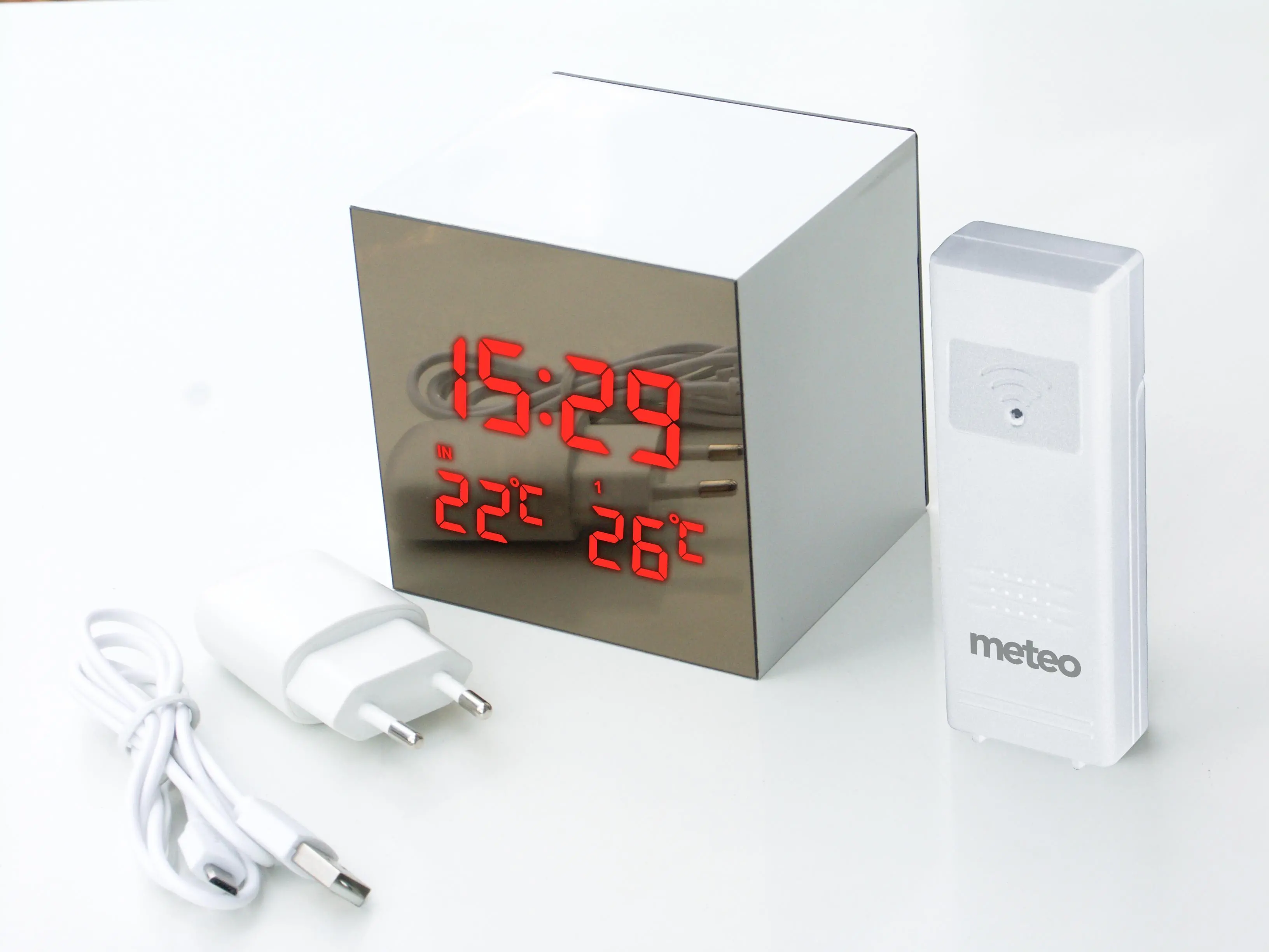 Zegar z termometrem Meteo ZP28 B Biały