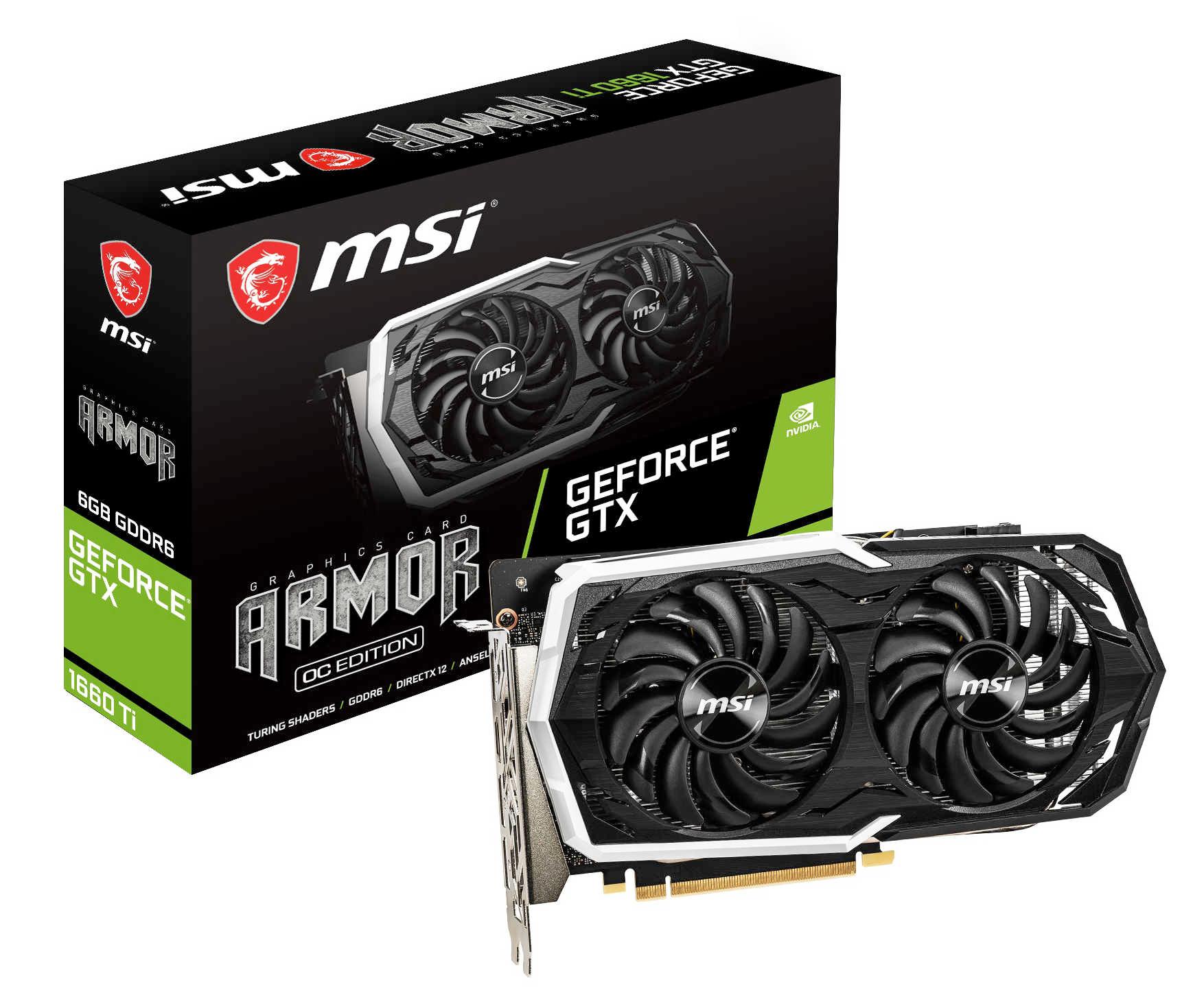 MSI GeForce GTX 1660 Ti Armor 6G OC GDDR6 192bit
