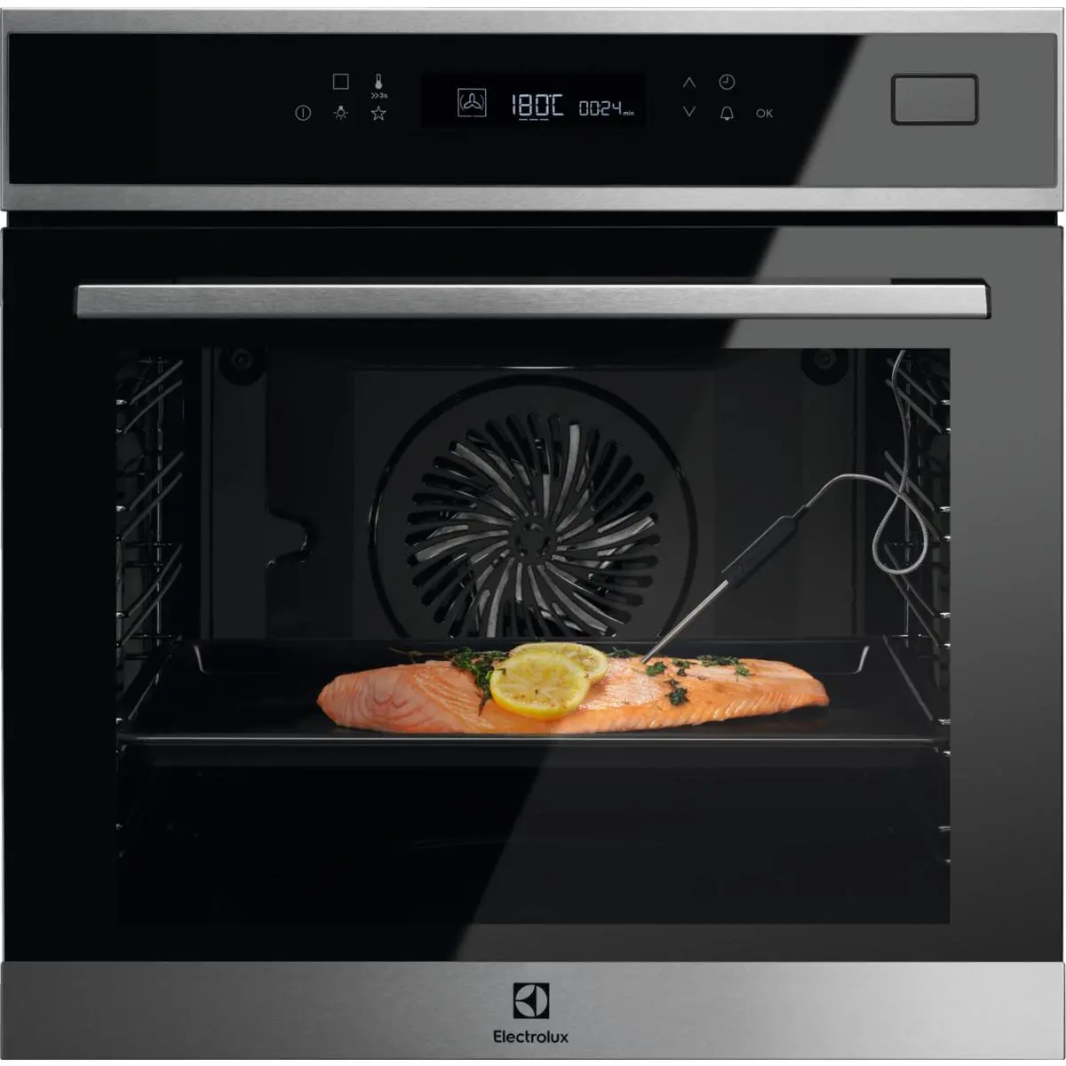 Piekarnik elektryczny parowy Electrolux 800 SteamBoost EOB7S31X Termoobieg Termosonda Czarno-stalowy