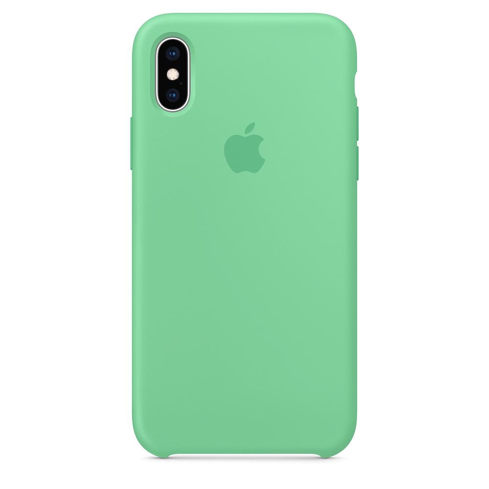 Apple Silicone Case iPhone Xs MVF52ZM/A (stonowana mięta)