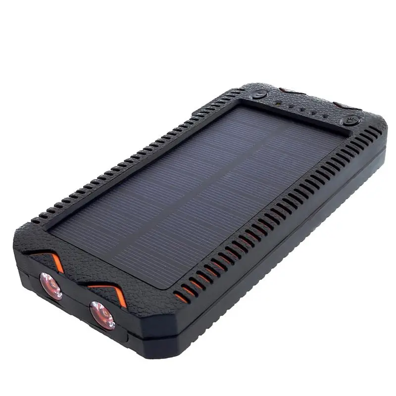 Powerbank solarny PowerNeed S12000Y 12000mAh Czarno-pomarańczowy
