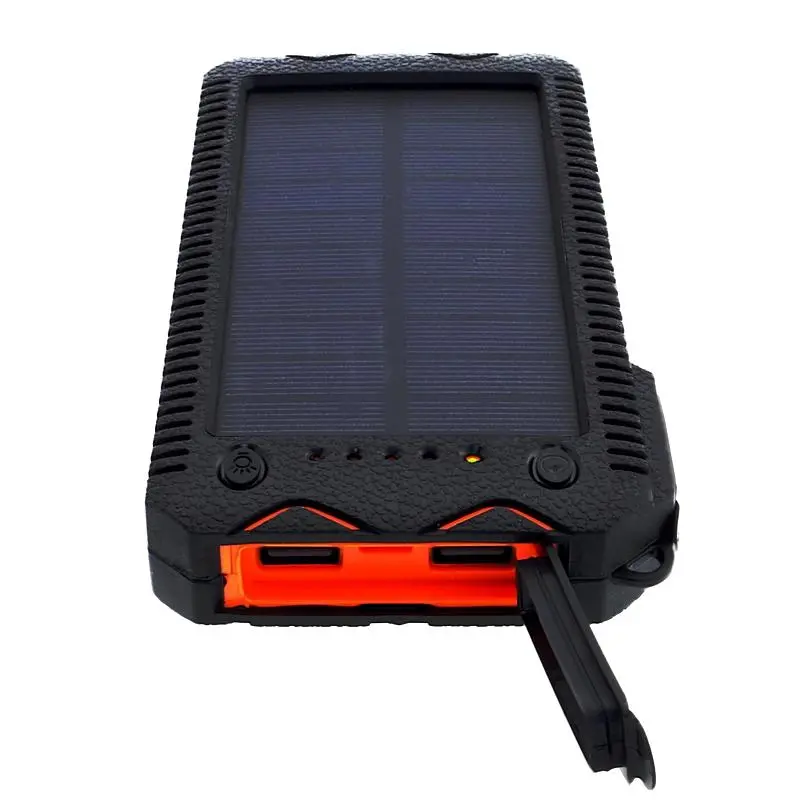 Powerbank solarny PowerNeed S12000Y 12000mAh Czarno-pomarańczowy