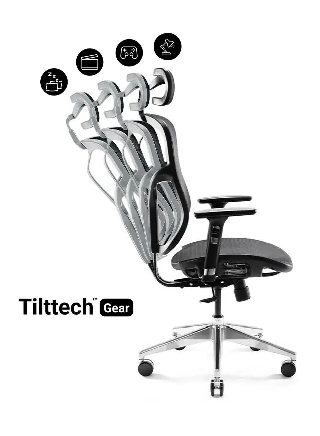 Fotel Diablo Chairs V-Basic Normal Size Biurowy do 150kg Tkanina Czarny