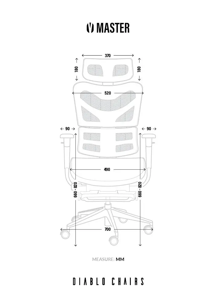 Fotel Diablo Chairs V-Master Normal Size Biurowy do 200kg Tkanina Czarny