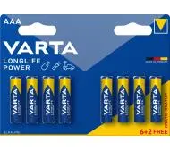 VARTA AAA Longlife Power 6+2szt.