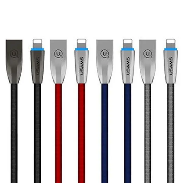 Kabel USAMS pleciony U-Light US-SJ182 Szary