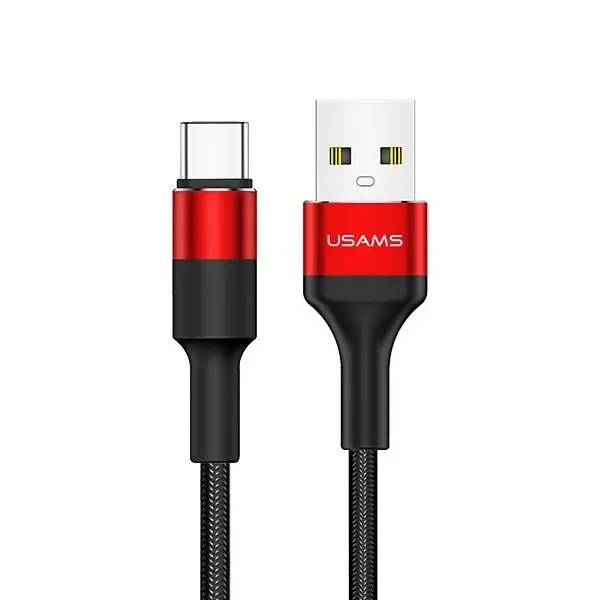 Kabel USAMS pleciony U5 2A USB-C US-SJ221 Czerwony