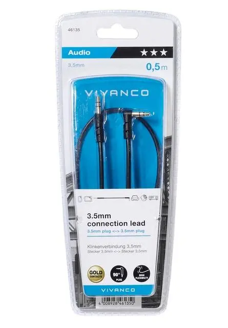 Kabel audio Vivanco 46135 0,5m Czarny