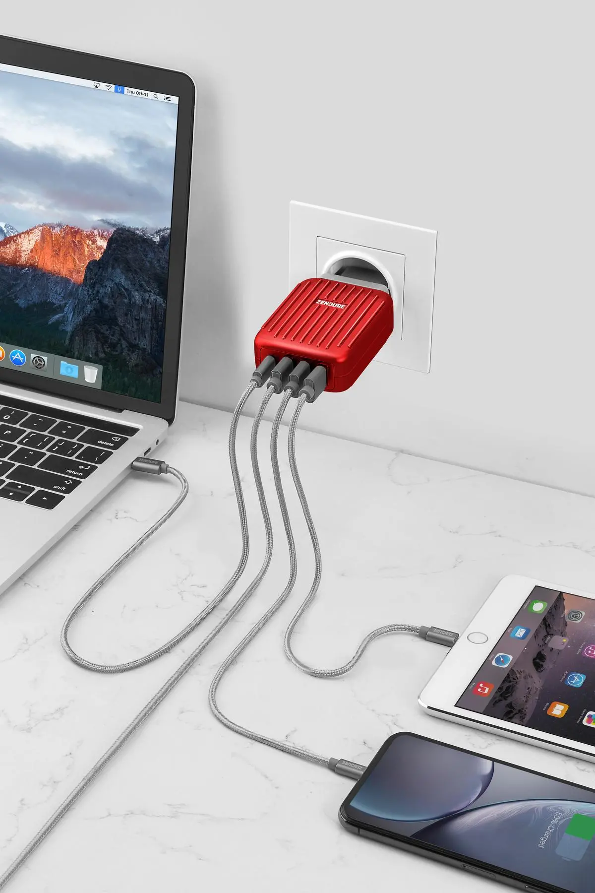 Ładowarka sieciowa Zendure 4x USB Czerwony