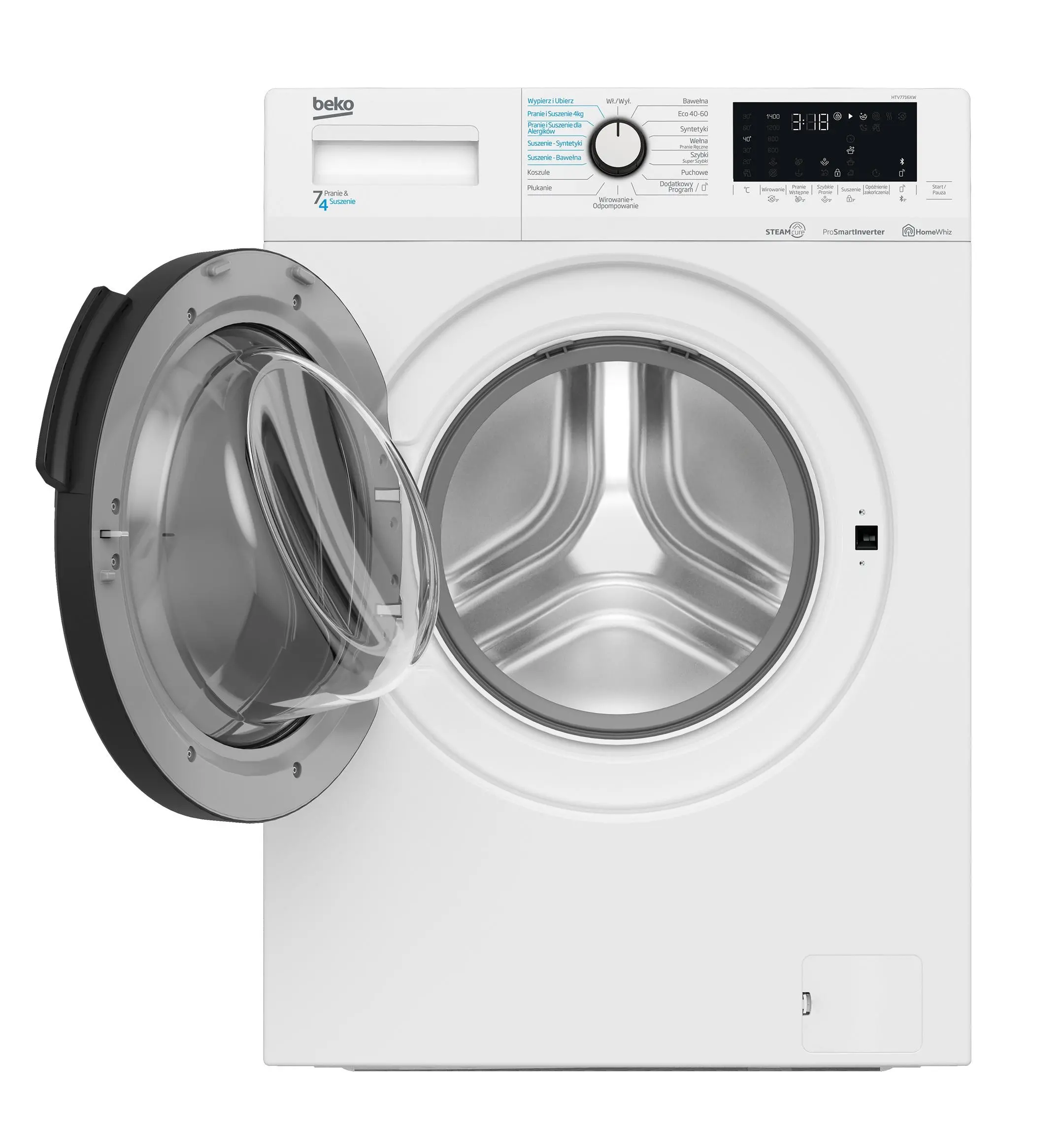 Pralko-suszarka Beko HTV7716XW SteamCure  45cm 7kg/4kg Zdalne sterowanie