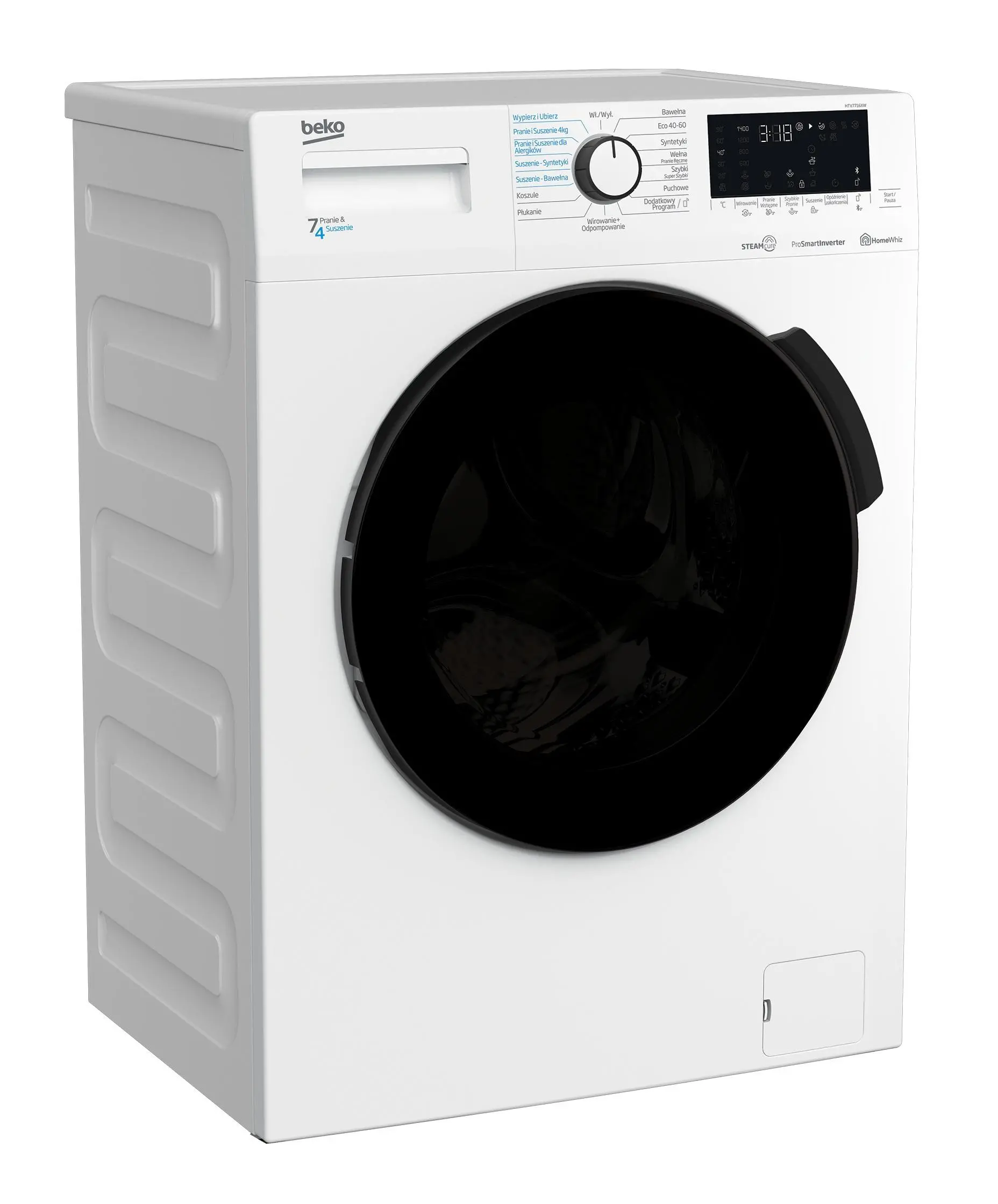 Pralko-suszarka Beko HTV7716XW SteamCure  45cm 7kg/4kg Zdalne sterowanie
