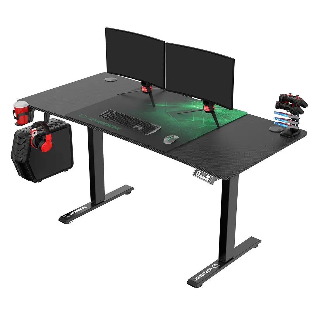 Biurko Ultradesk LEVEL V2 140cm Regulacja wysokości Czarno-zielony