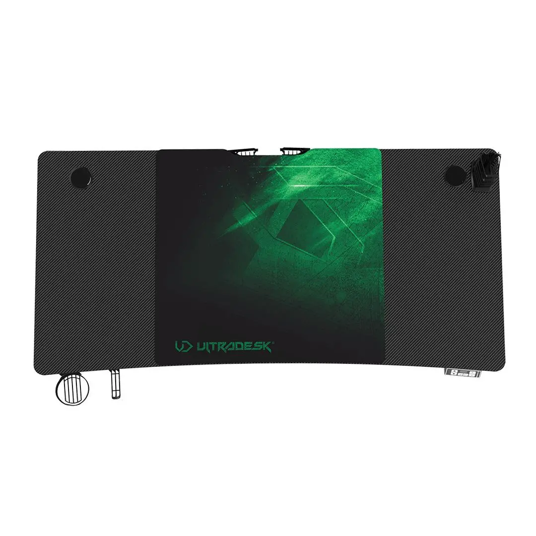 Biurko Ultradesk LEVEL V2 140cm Regulacja wysokości Czarno-zielony