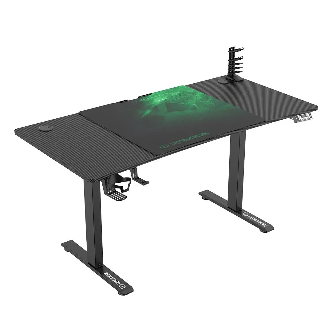 Biurko Ultradesk LEVEL V2 140cm Regulacja wysokości Czarno-zielony