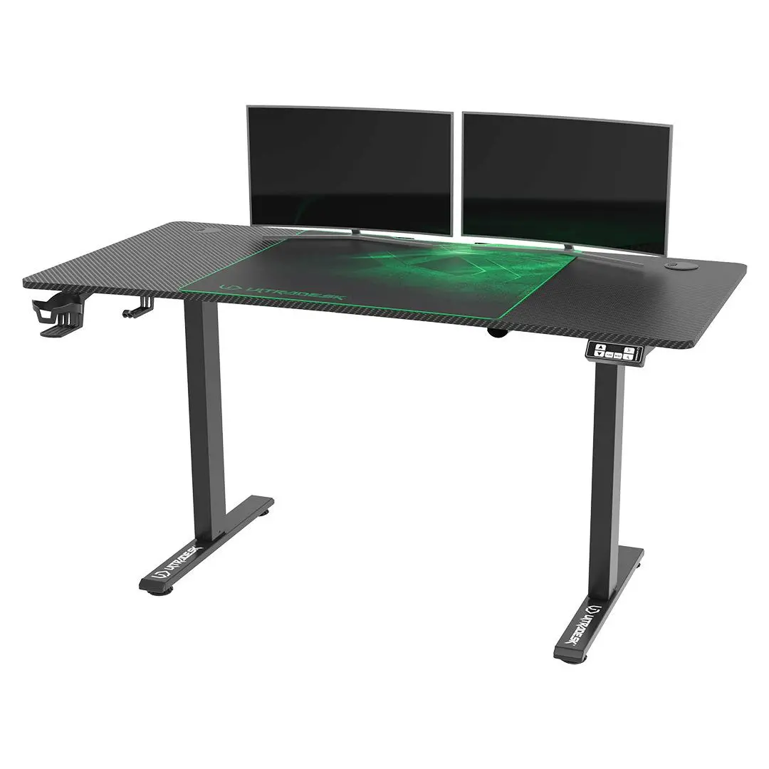 Biurko Ultradesk LEVEL V2 140cm Regulacja wysokości Czarno-zielony