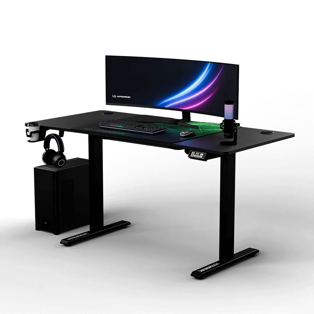 Biurko Ultradesk LEVEL V2 140cm Regulacja wysokości Czarno-zielony