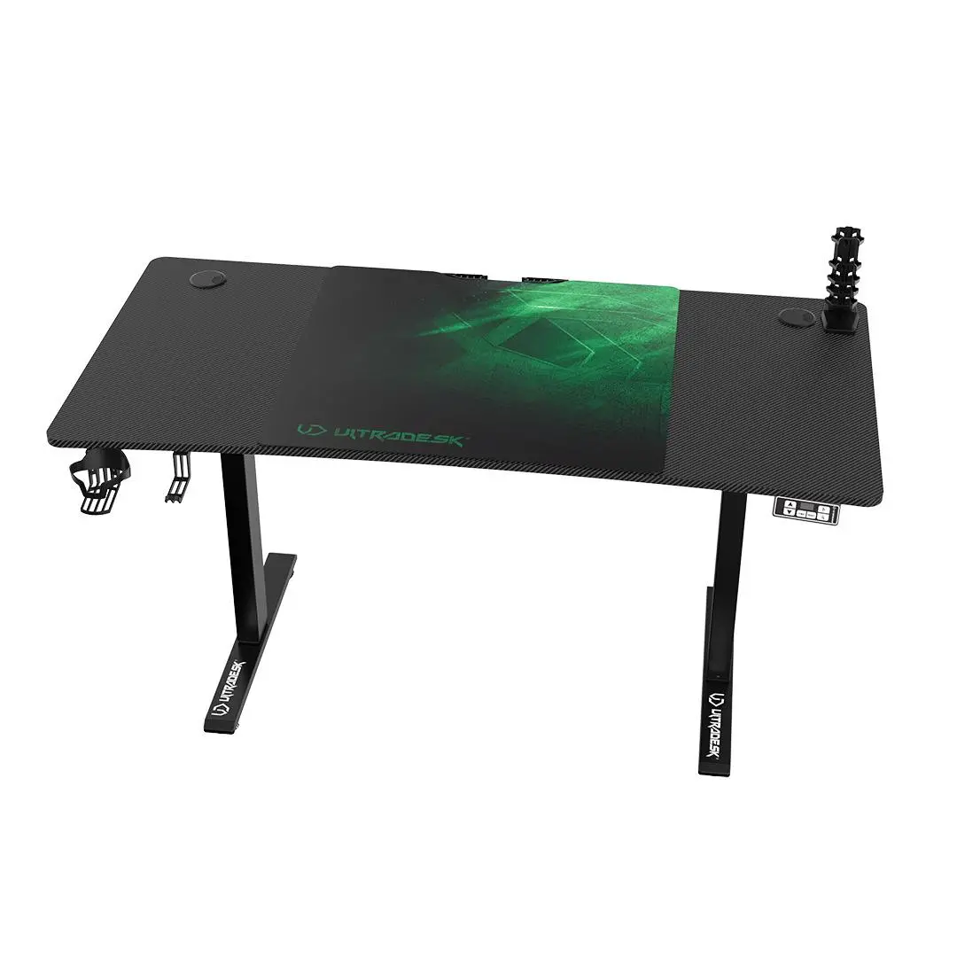 Biurko Ultradesk LEVEL V2 140cm Regulacja wysokości Czarno-zielony
