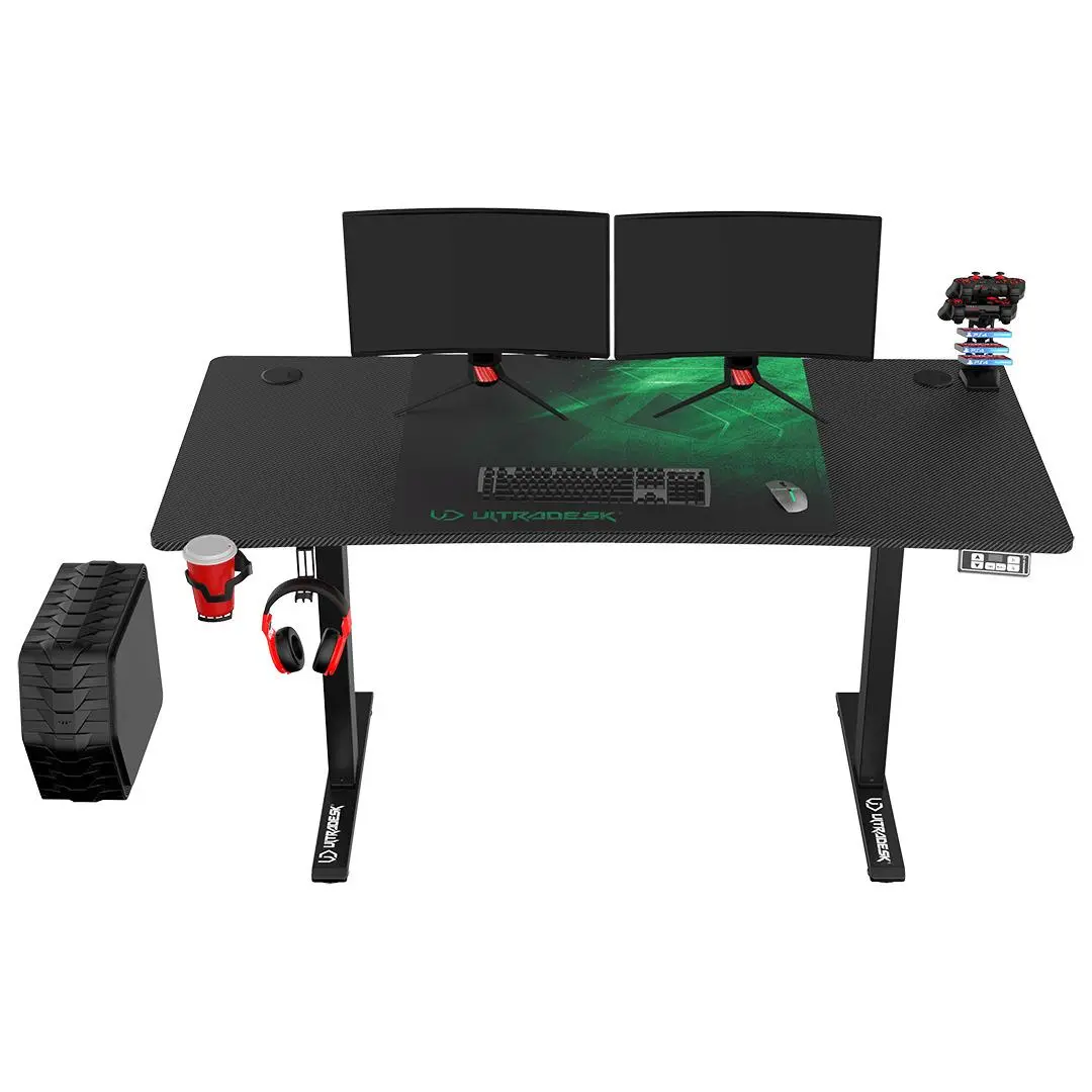 Biurko Ultradesk LEVEL V2 140cm Regulacja wysokości Czarno-zielony