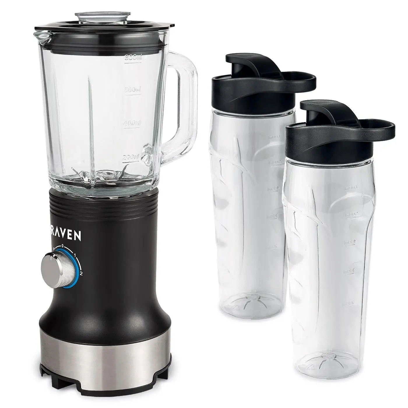 Blender kielichowy Raven EBK006N 0,8l 2 butelki