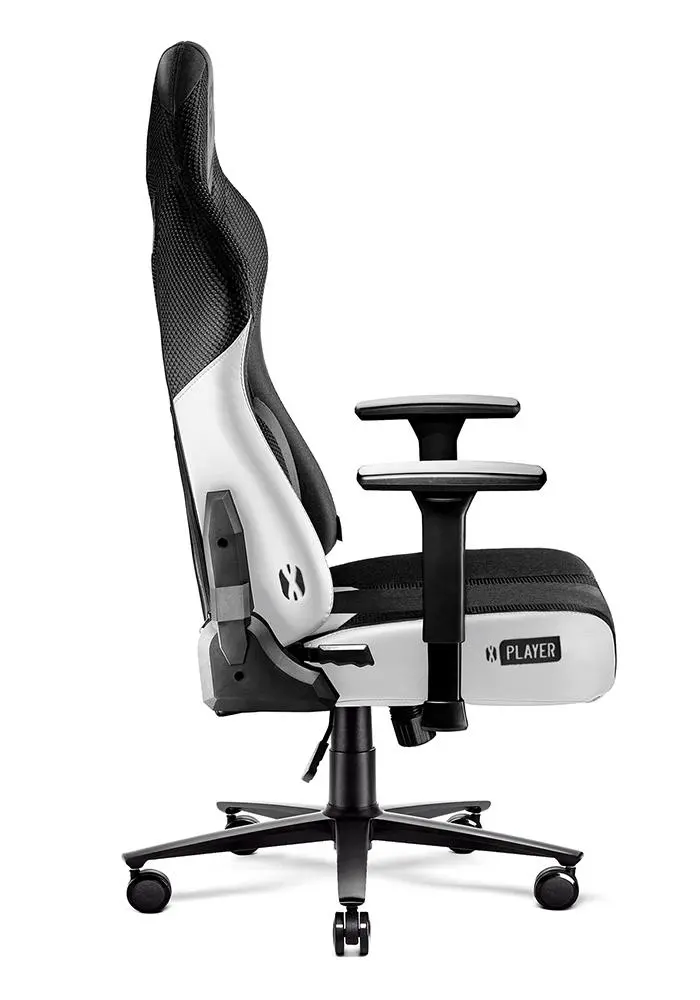 Fotel Diablo Chairs X-Player 2.0 King Size Gamingowy do 160kg Skóra ECO Tkanina Czarno-biały