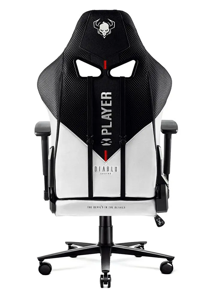 Fotel Diablo Chairs X-Player 2.0 King Size Gamingowy do 160kg Skóra ECO Tkanina Czarno-biały