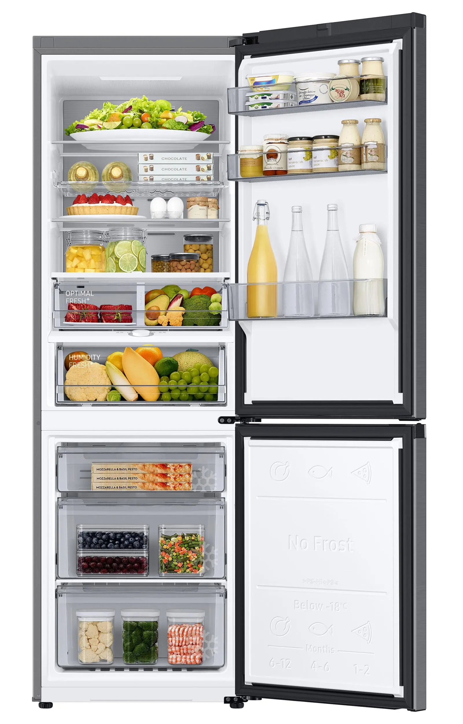 Lodówka Samsung RB34T775CB1 Pełny No Frost 185,3cm Szuflada z kontrolą wilgotności Grafitowa Stal
