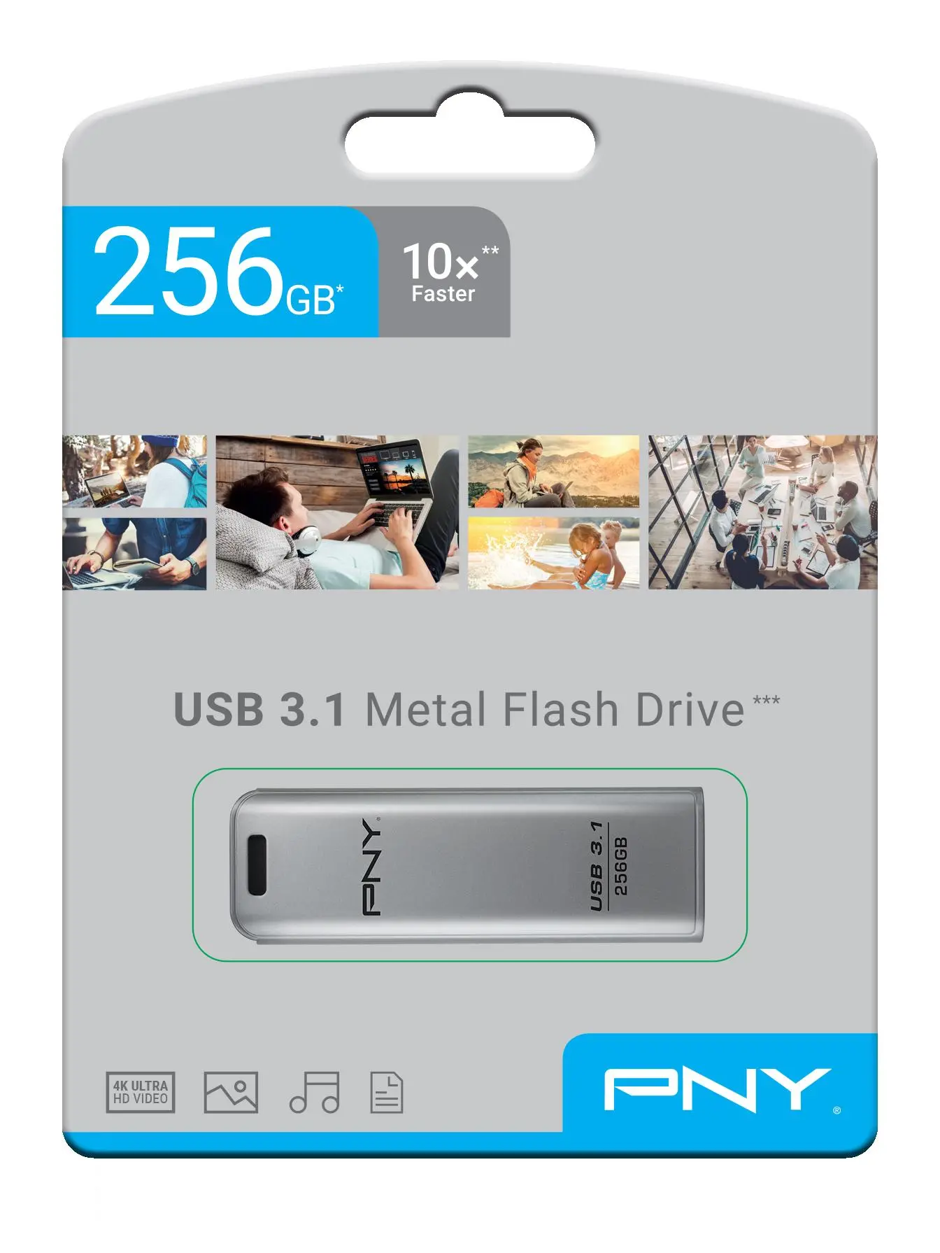 PenDrive PNY Elite Steel 256GB USB 3.1 Srebrny